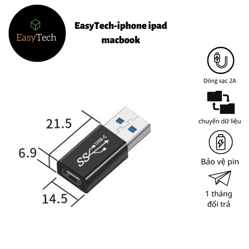 cổng chuyển usb 3.0 sang type c - type sang usb 3.0 - usb to C - type C to usb - OTG