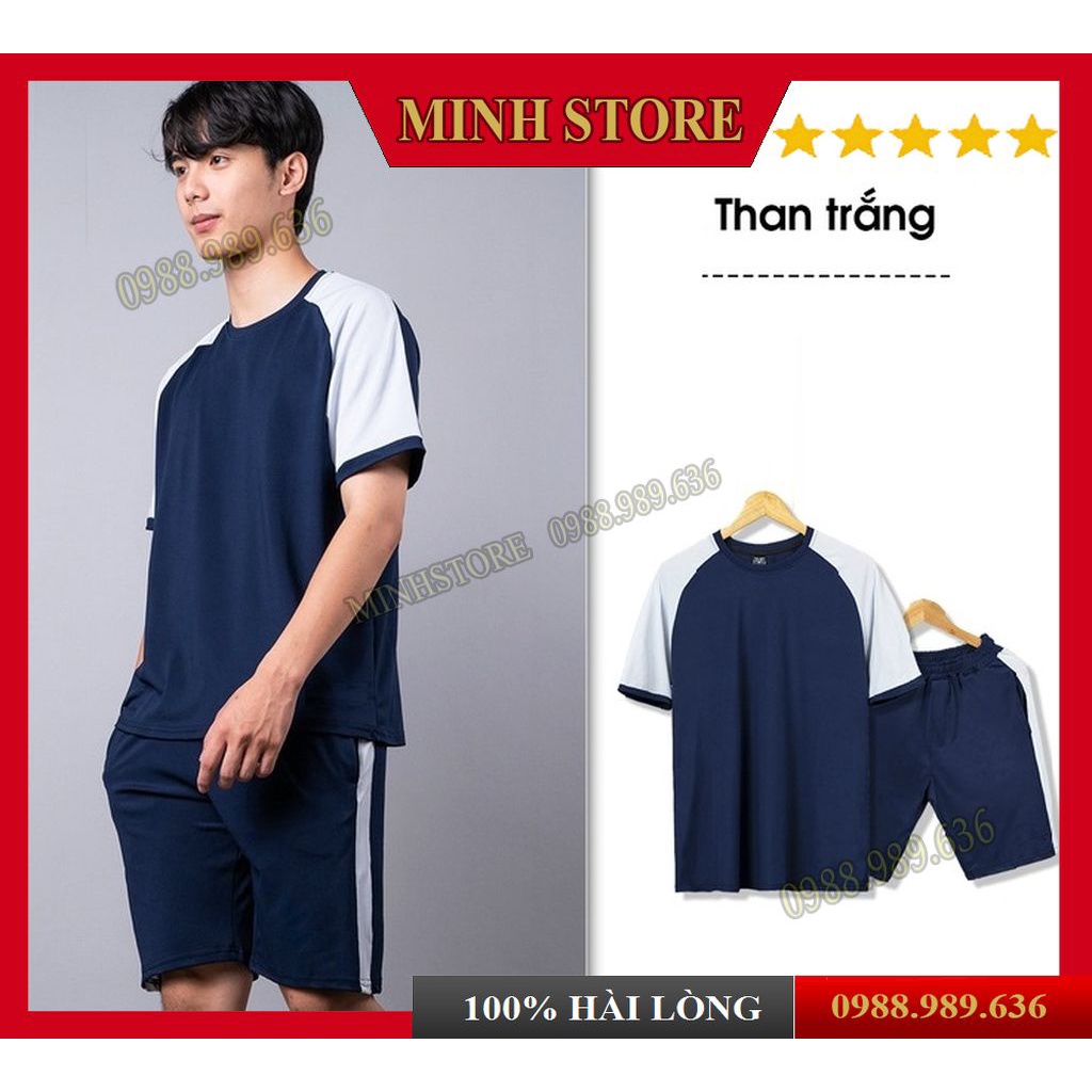 Bộ Đùi Nam Thể Thao Vải Poly Cao Cấp - Bộ Thể Thao nam Hè Đùi Hàng Xuất Xịn Full Tem BO01 - Minhstore88