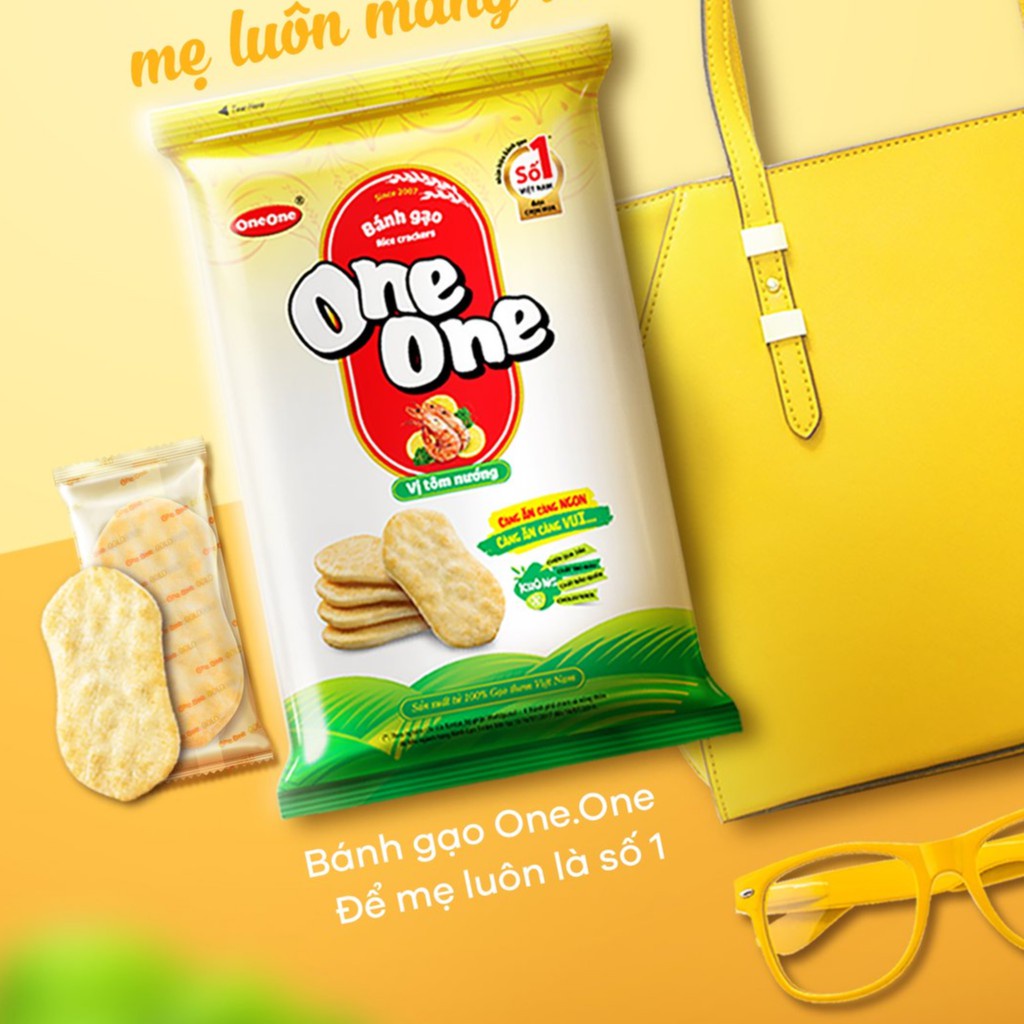 Bánh gạo One One vị mặn gói 150g (giao ngẫu nhiên vị bò hoặc vị tôm nướng )