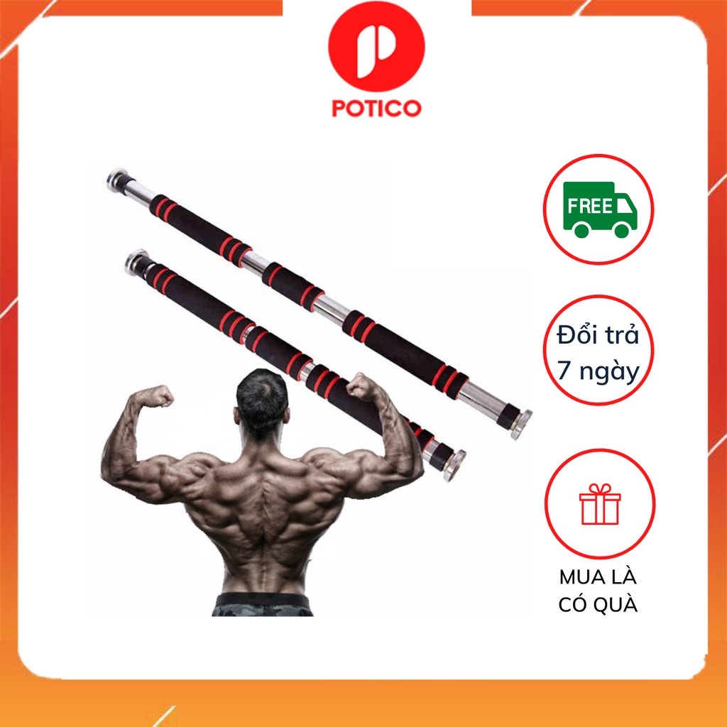 Thanh tập xà đơn treo tường gắn cửa nhiều cỡ từ 62-150cm kích thước có thể tùy chỉnh phù hợp tập gym tại nhà tăng cơ bắp