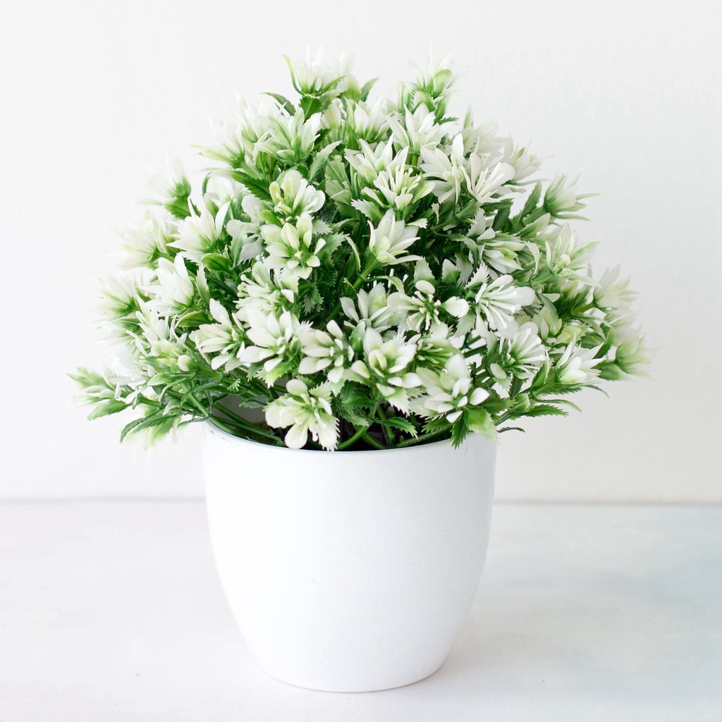 Chậu hoa giả bằng nhựa sống động dùng trang trí nhà cửa/đám cưới