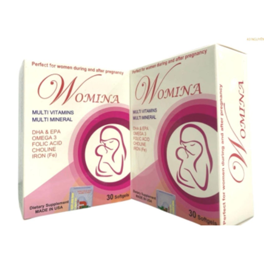 Womina giúp bổ sung vitamin &amp; các khoáng chất thiết yếu cho phụ nữ trong thời kỳ mang thai (hộp 30 viên) - Gia Hân