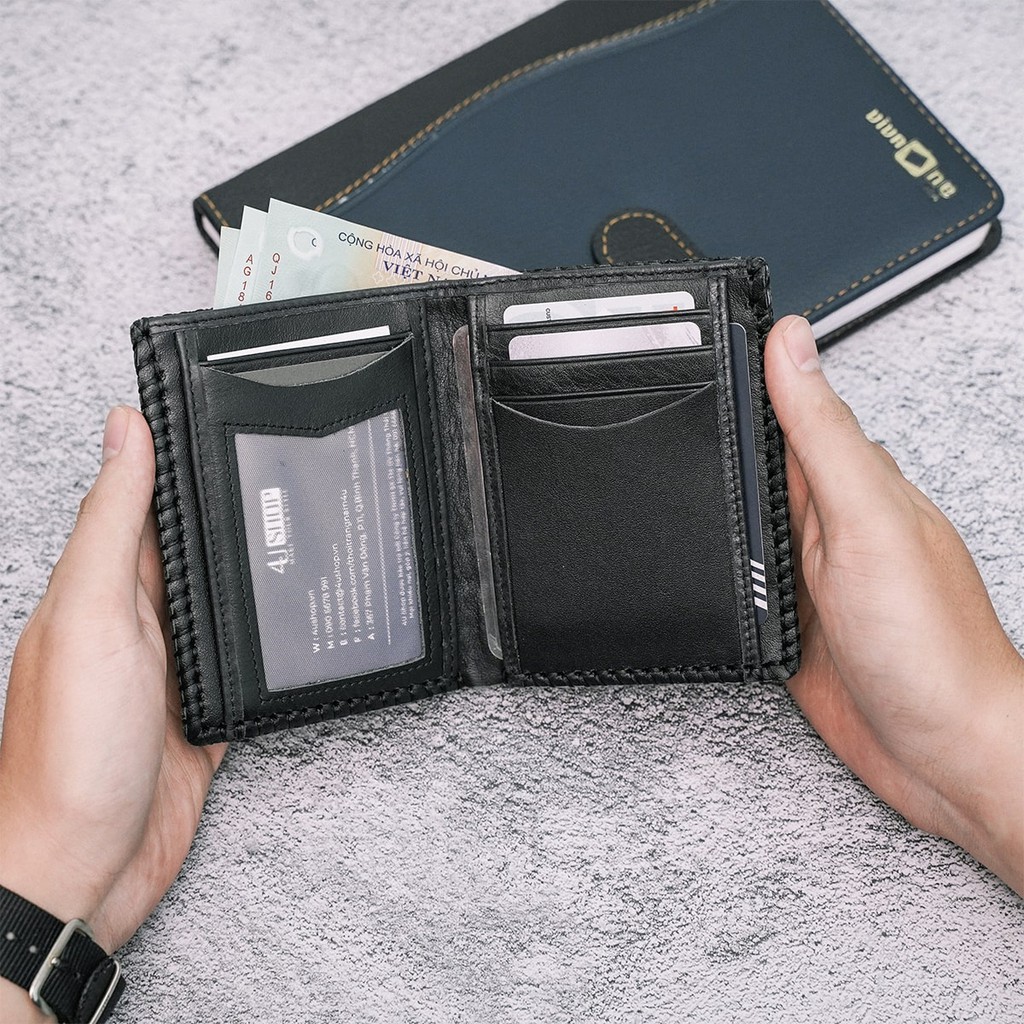Bóp Ví Nam Da Bò 4U Handmade Nổi Bật F129