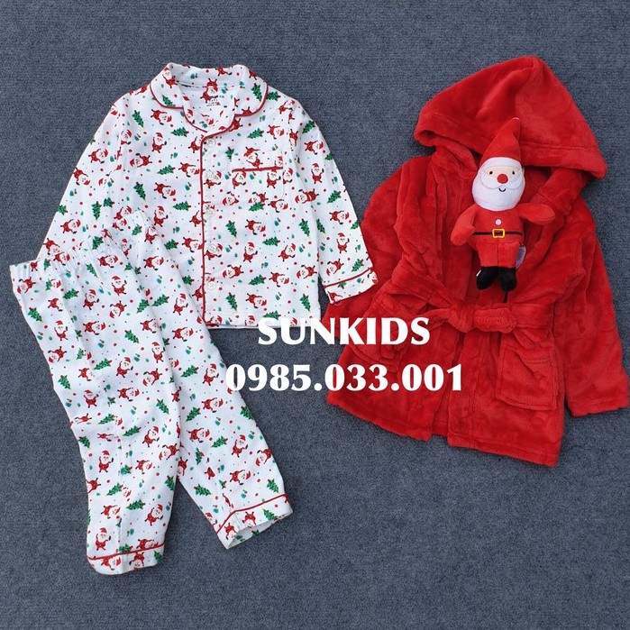 Set Pijama bé gái kèm áo choàng Noel (tặng kèm gấu)