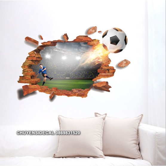 Decal dán tường - Gạch  đá Bóng 3D
