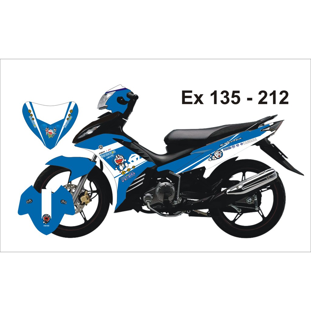 Tem Trùm Exciter 135 Doraemon Xanh Trắng-212