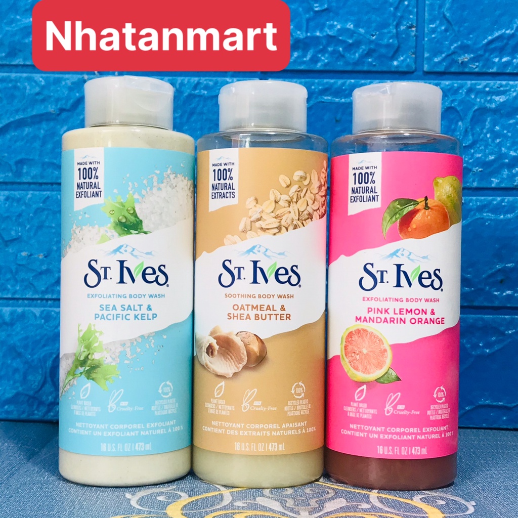 Sữa Tắm ST IVES Tẩy Tế Bào Chết BODY WASH USA (400-473ML)