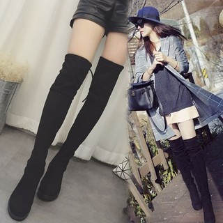 Giày boot nữ cổ cao - Giày bốt nữ - Bốt nữ cổ cao - bốt đế thấp - bốt thời trang