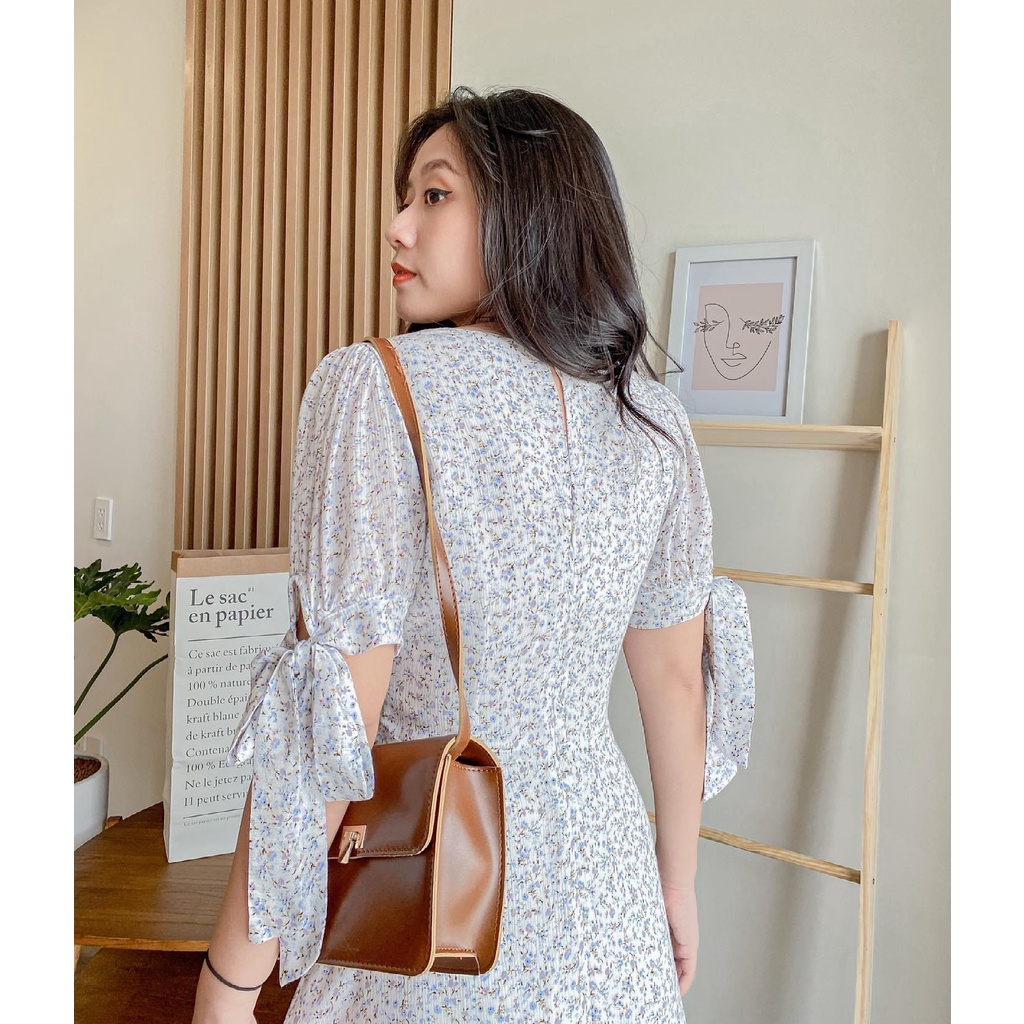 Đầm ROOMIE - Đầm cổ tim cột tay nơ | BigBuy360 - bigbuy360.vn