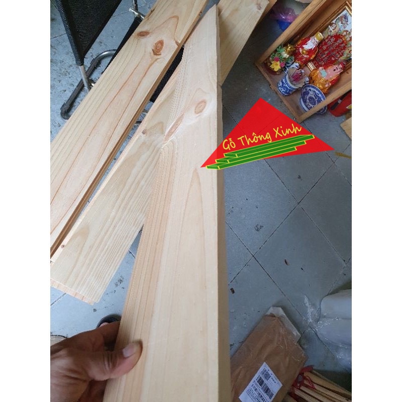 [MS05] Thanh gỗ thông mới đẹp dài 80cm, rộng 10cm, dày 1.5cm được bào láng đẹp 4 mặt dùng làm kệ, trang trí, ốp tường