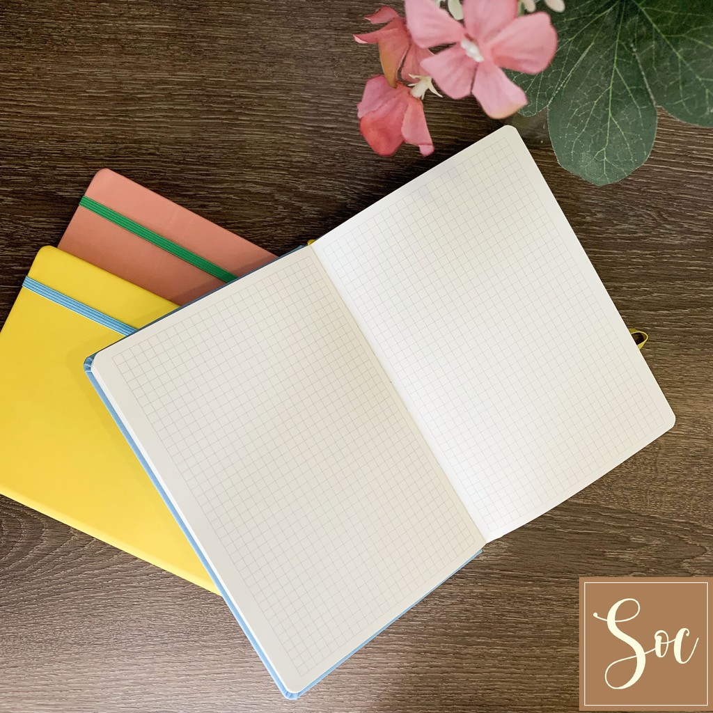 Sổ da PU dán gáy A5 dây thun gài Color Notebook