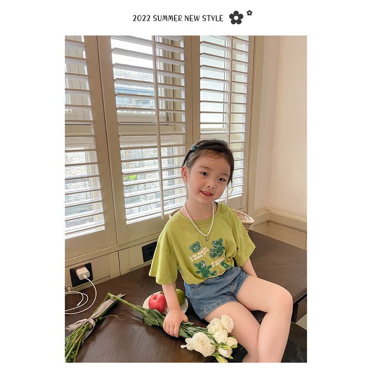 Áo phông bé gái 7 màu mùa hè mới dễ thương B71-21207