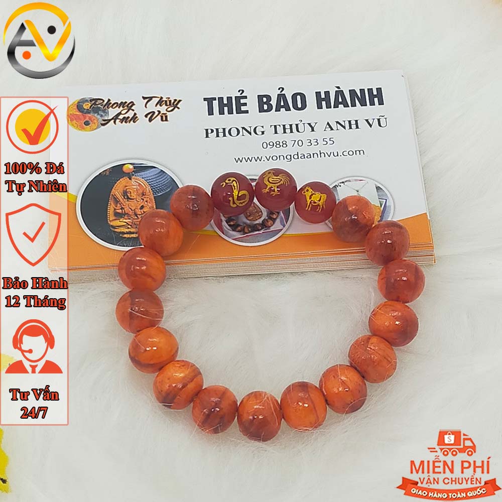 Vòng gỗ huyết long tam hợp tỵ dậu sửu - Vòng tay gỗ huyết rồng may mắn tài lộc - Bảo hành 12 tháng
