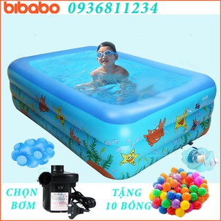 Bể Bơi Phao Cho Bé ❤️ 1m5 - 3 tầng + 1m8 - 3 tầng + 1m2 - 2 tầng ⚡ Có Đế chống trượt cao cấp