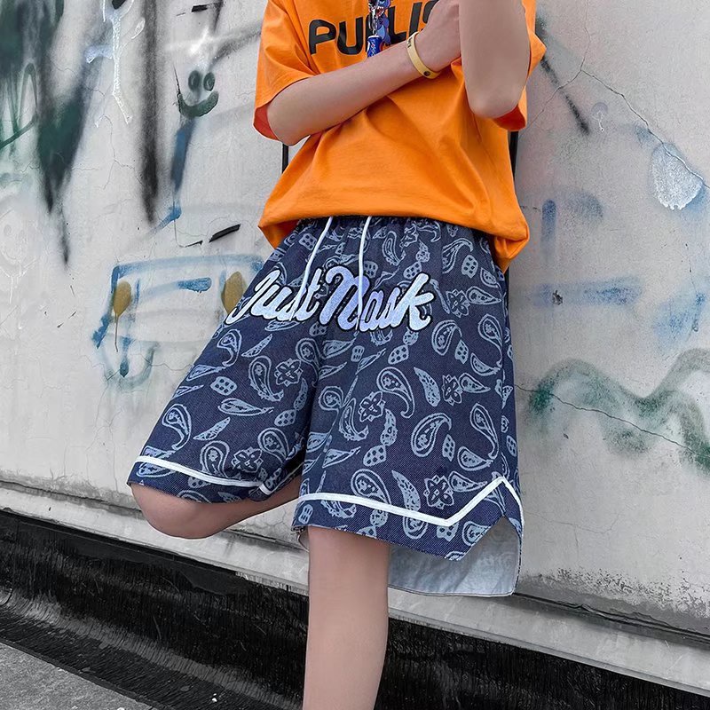 Quần Short Cotton Ống Rộng Thêu Họa Tiết Phong Cách Hip hop Đường Phố Thời Trang Mùa Hè Dành Cho Nam 2022