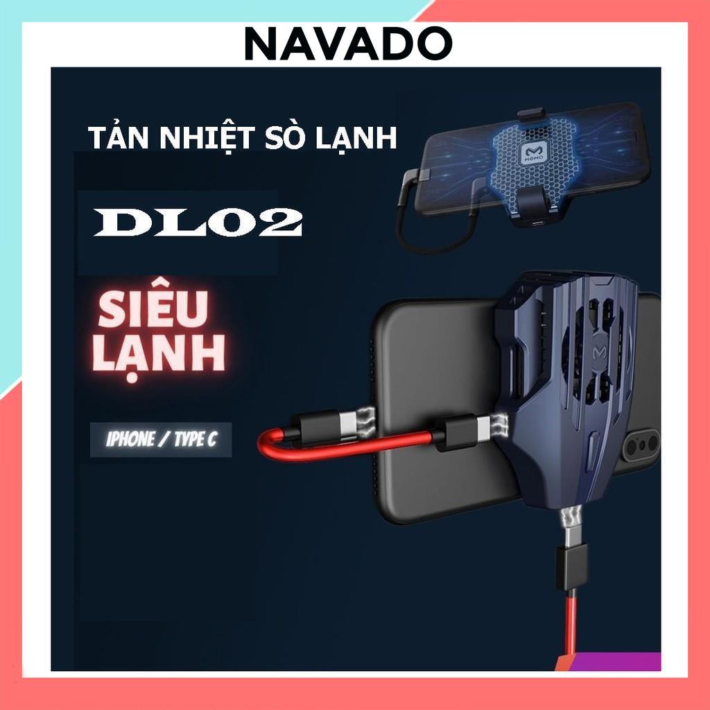 Quạt tản nhiệt điện thoại Memo DL02 gaming sò lạnh siêu mát có nút ON/OFF tặng dây sạc SUVADO