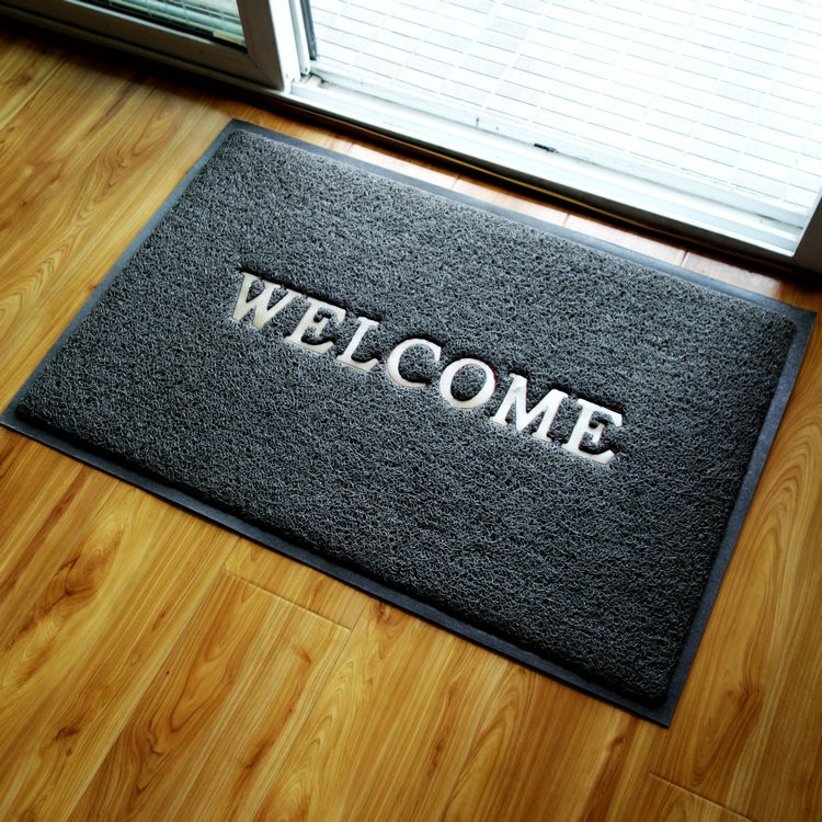 Thảm nhựa chống trơn Welcome 40x60cm. Thảm welcome nhựa rối.