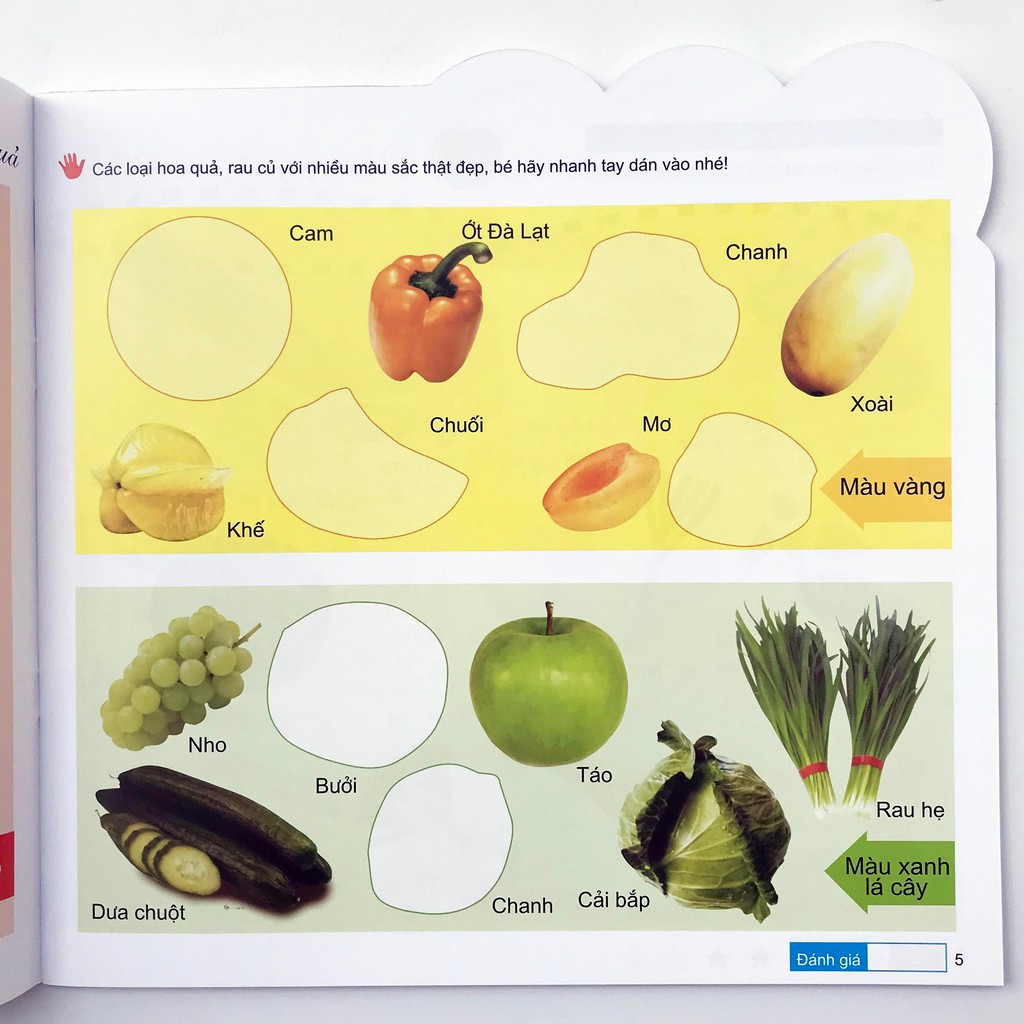 Sách - 200 miếng bóc dán thông minh 2-6 tuổi - Nhận biết rau củ quả