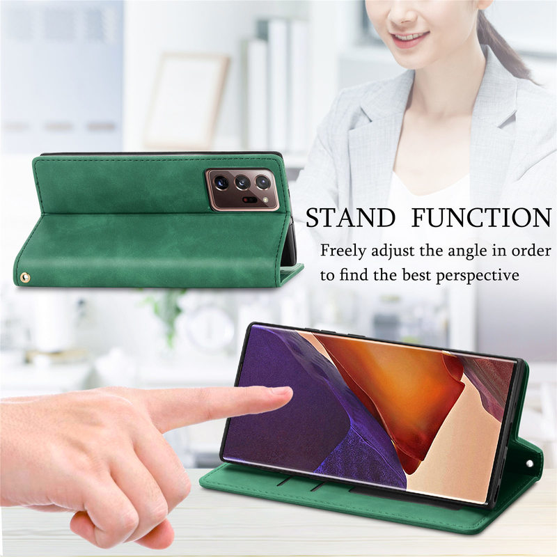 Thời Trang Bao Da Điện Thoại Dạng Ví Nắp Lật Từ Tính Phong Cách Retro Cho Samsung Galaxy Note 20 Ultra Note 10 Lite Note 10 Plus Note 9 Ốp