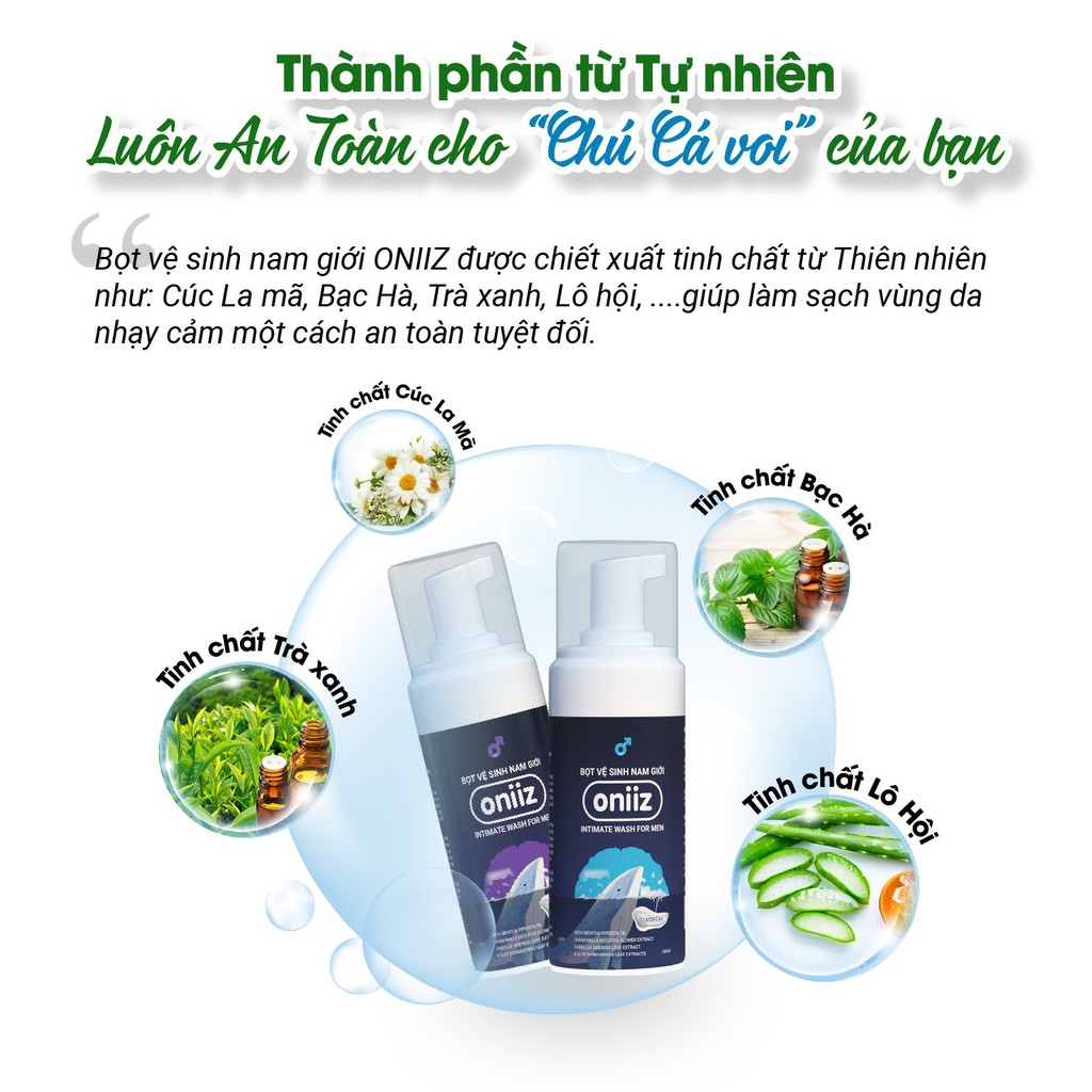 Bọt vệ sinh nam giới Oniiz - Dung dịch vệ sinh nam tạo bọt 100ml