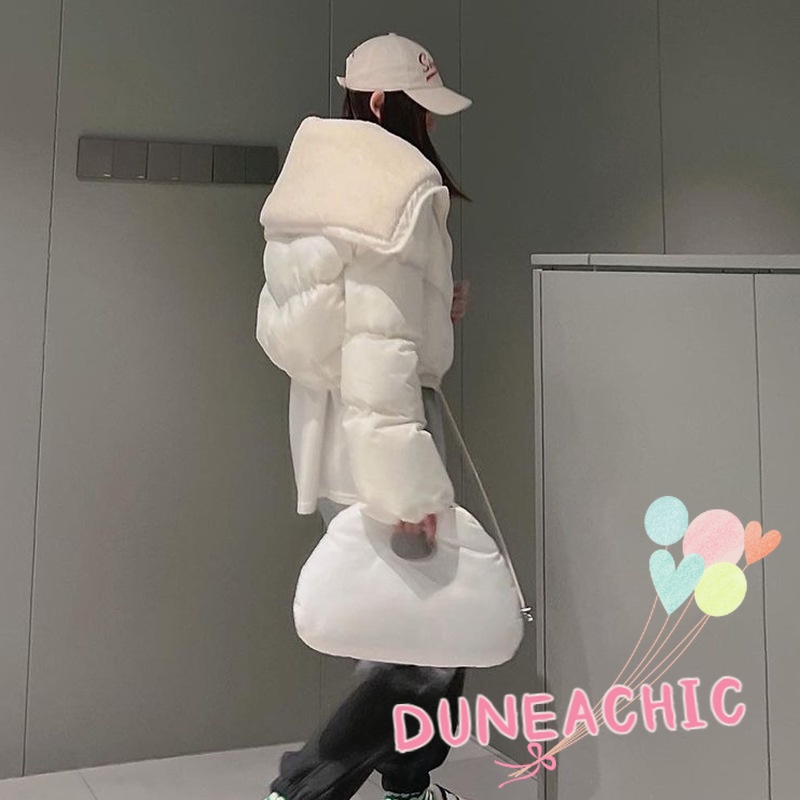 DUNEA Áo khoác phao dây rút tay dài thời trang dành cho nữ