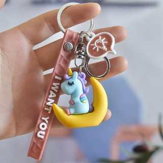 Móc khóa kỳ lân Unicon mặt trăng cute