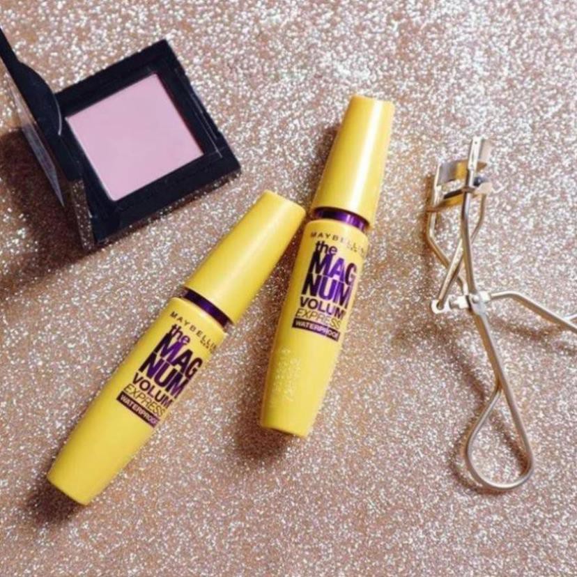 Mascara maybelline vàng the magnum volum express waterproof - chuốt mi không lem không trôi 10ml