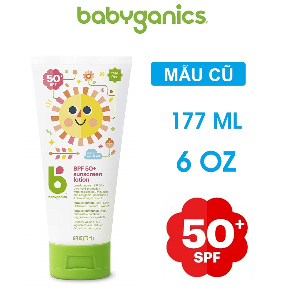 [Mẫu mới] Kem chống nắng cho bé Babyganics Mineral Sunscreen Broad Spectrum SPF 50