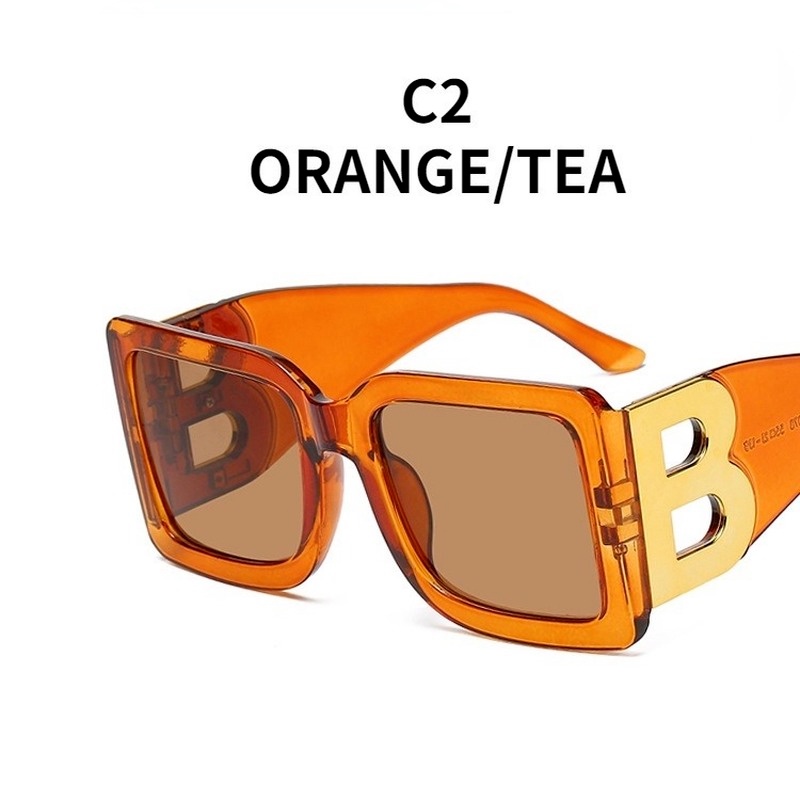 (KIQI-FASHION) COD Kính Mát Gọng Vuông Lớn Chống Tia Uv400 Phong Cách Âu Mỹ Cổ Điển Thời Trang Cho Nữ