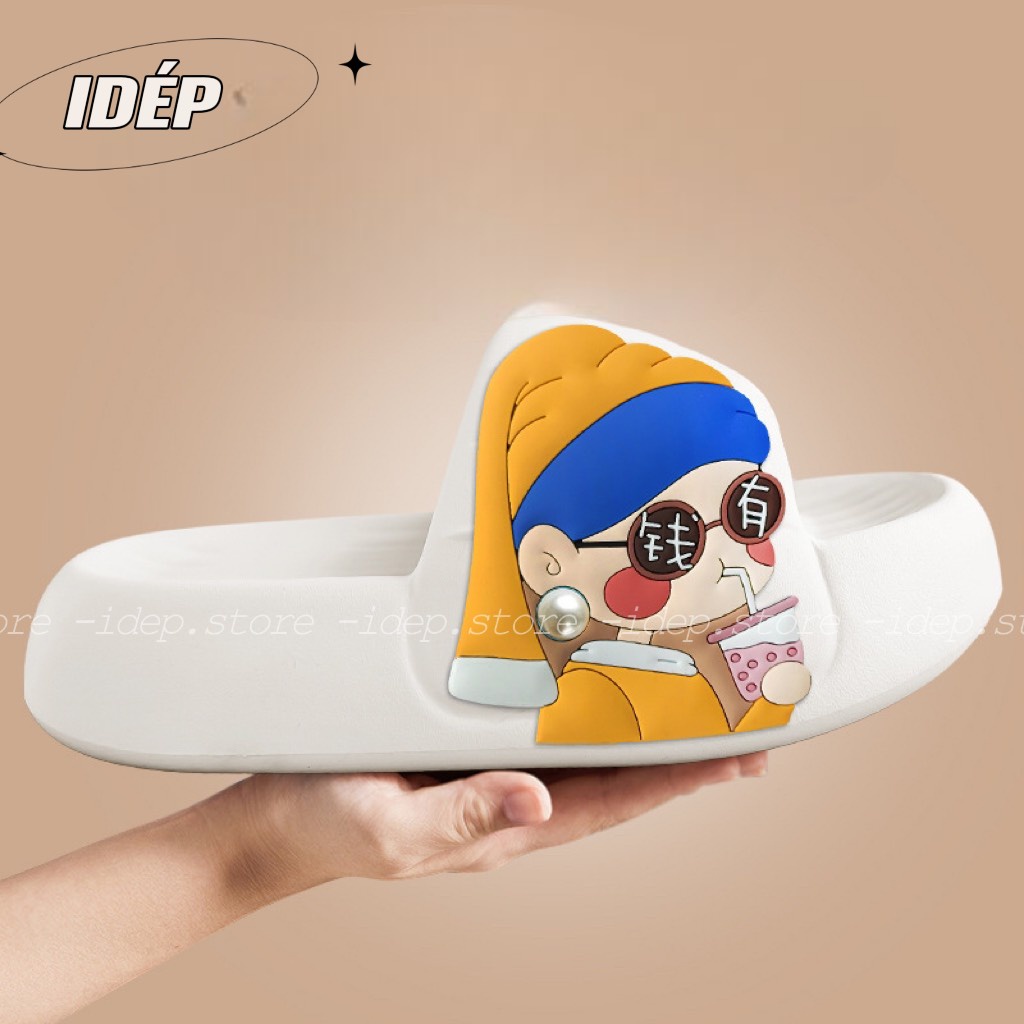 [𝐢𝐃é𝐩 -DL288] Dép bánh mì béo nữ quai ngang PHI HÀNH GIA đế độn tăng chiều cao EVA siêu nhẹ ullzang