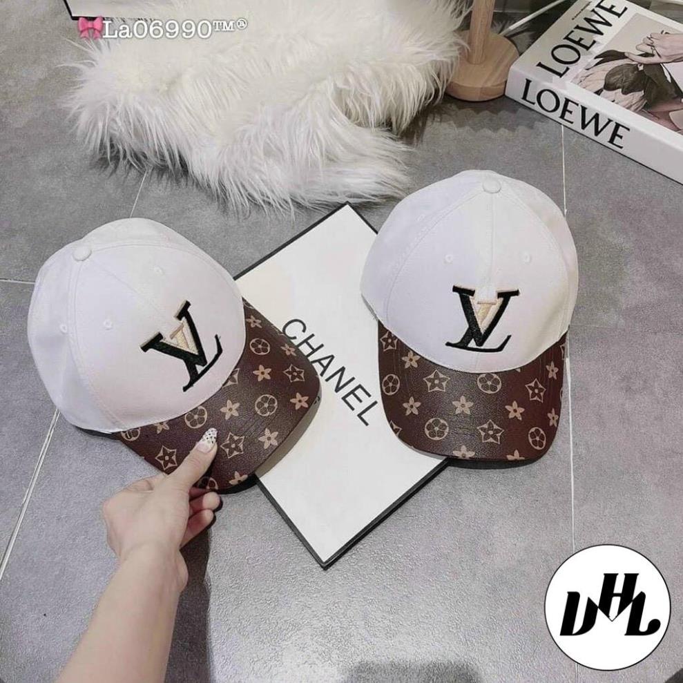 (Hàng VNXK) Nón kết nam, mũ lưỡi trai nam nữ LV kết viền Da HAI LỚP vải Kaki dày chuẩn thời trang (Ảnh thật)