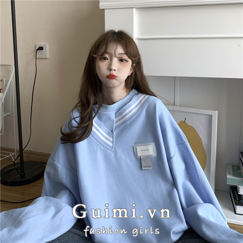 Áo Sweater Cổ Tròn Dáng Rộng Thời Trang Cho Nữ