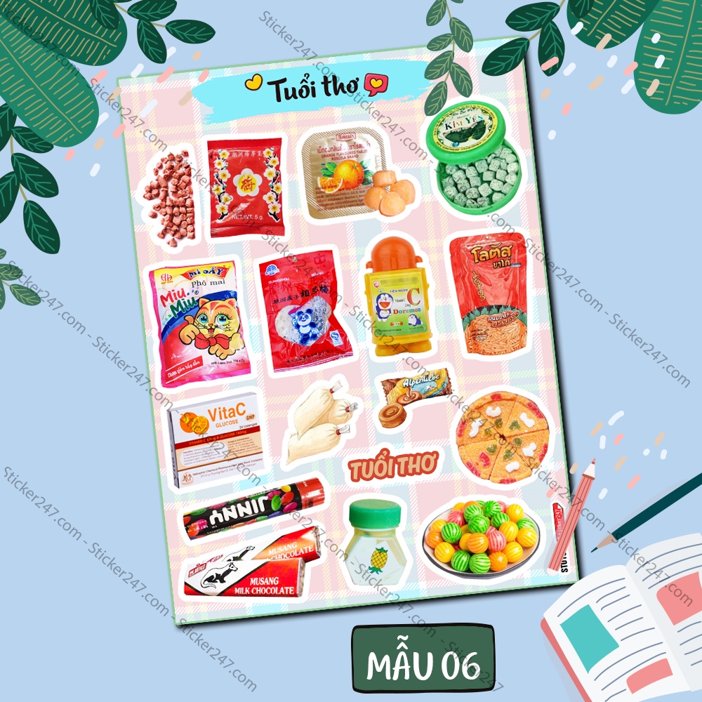 Sticker Nước Uống, Đồ Ăn Dễ Thương Dán Sổ, Bình 🌈𝑭𝒓𝒆𝒆𝒔𝒉𝒊𝒑 Sticker Cute Trang Trí Toploader, Ly Giữ Nhiệt Cute Chống Nước