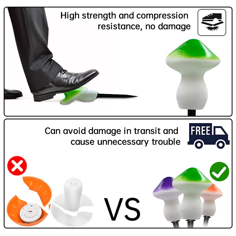 Đèn Trang Trí Lối Đi Sân Vườn Hình Nấm Dễ Thương Chống Thấm Nước Sử Dụng Năng Lượng Mặt Trời