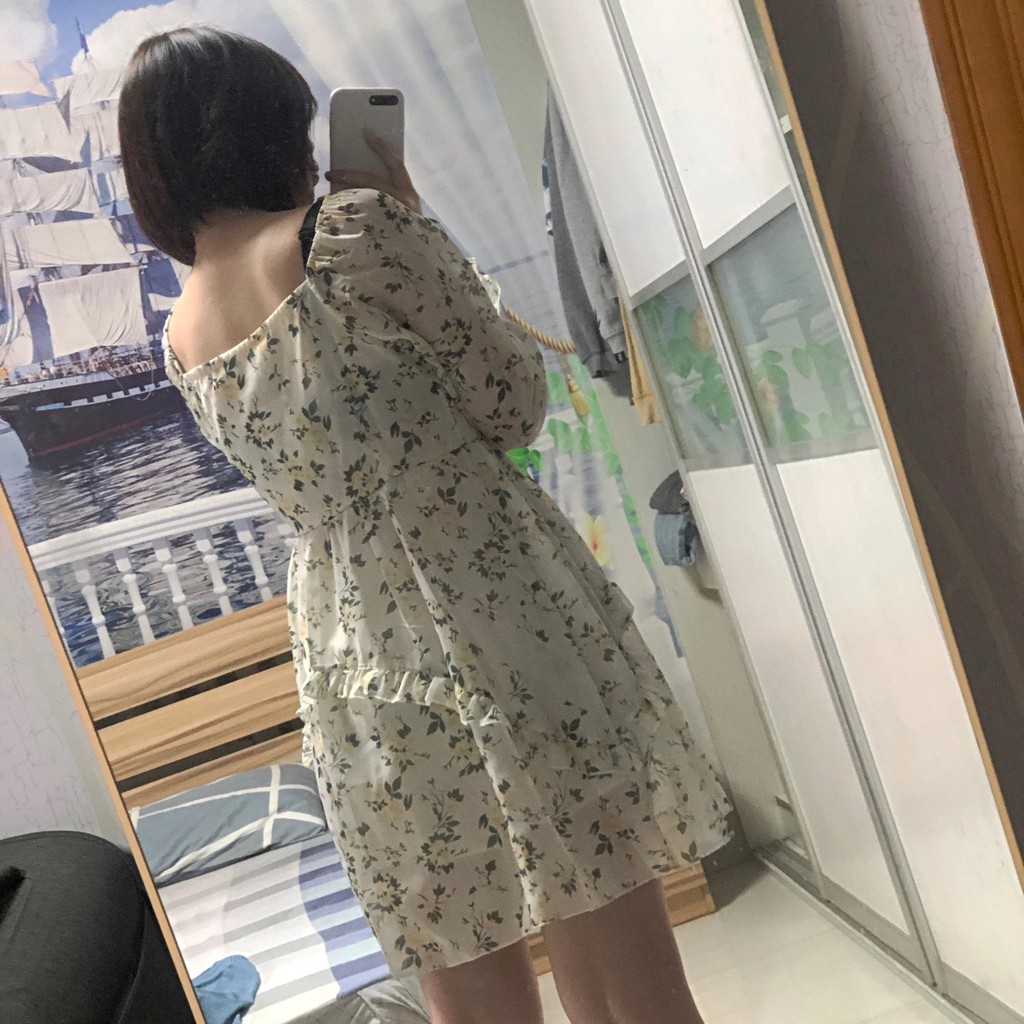 ORDER♥️Đầm,Váy Hoa Nhí Cổ Rộng(ảnh thật)Size S,M,L