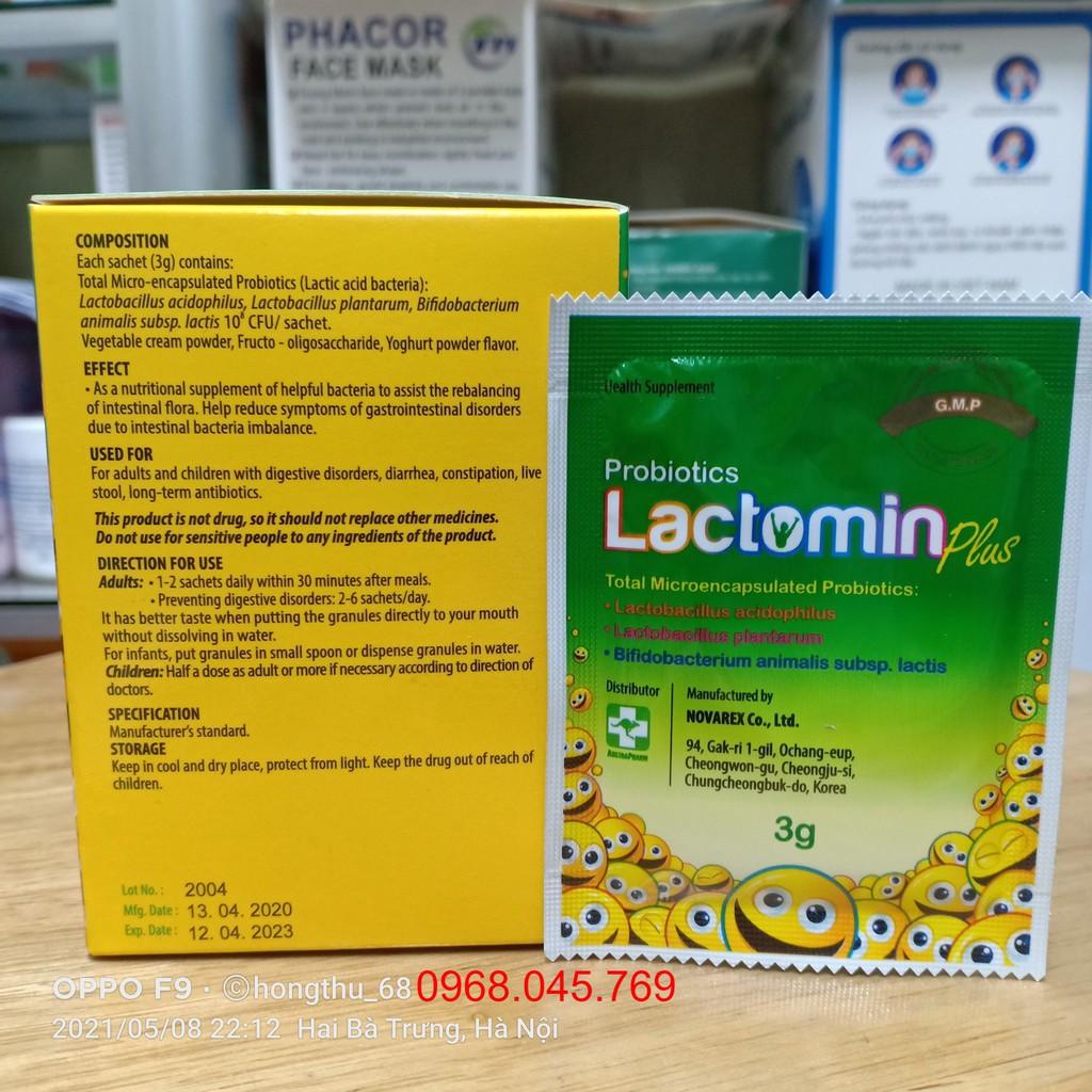 Men vi sinh Probiotics Lactomin Plus hộp 30 gói