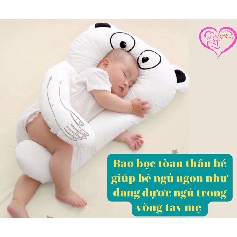 Gối chữ U cho bé goixinh_ngocquyen vừa làm gối chống bẹp đầu gối ôm gối chặn bé ngủ ngon chống giật mình size 50x75cm