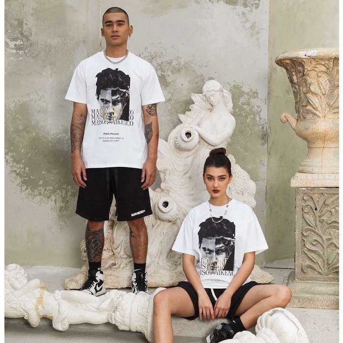 Áo Phông Tay Ngắn , Áo Thun Unisex Nam Nữ MAISON MIKENCO chất liệu mát thấm hút mồ hôi