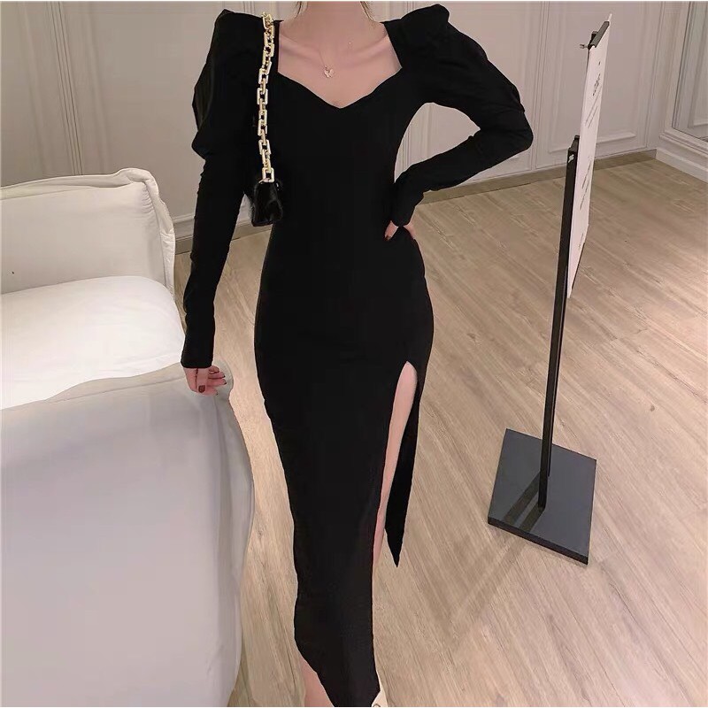 Đầm boddy tay phồng, sẻ đùi khoe chân dài miên man xinh yêu đi tiệc đi chơi cà phê - Thời trang VADA - VB9 | BigBuy360 - bigbuy360.vn