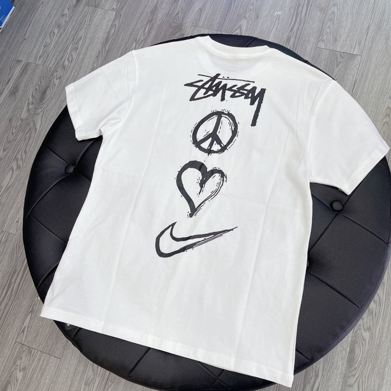 ⚡️ - Áo Tee Stussy x NlKE Peace,Love,Swoosh T-Shirt, Áo thun Stussy cotton