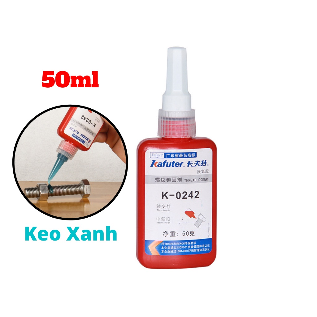 Keo Khóa Ren Ốc - Màu Xanh Kafuter K-0242 50ml Chính Hãng