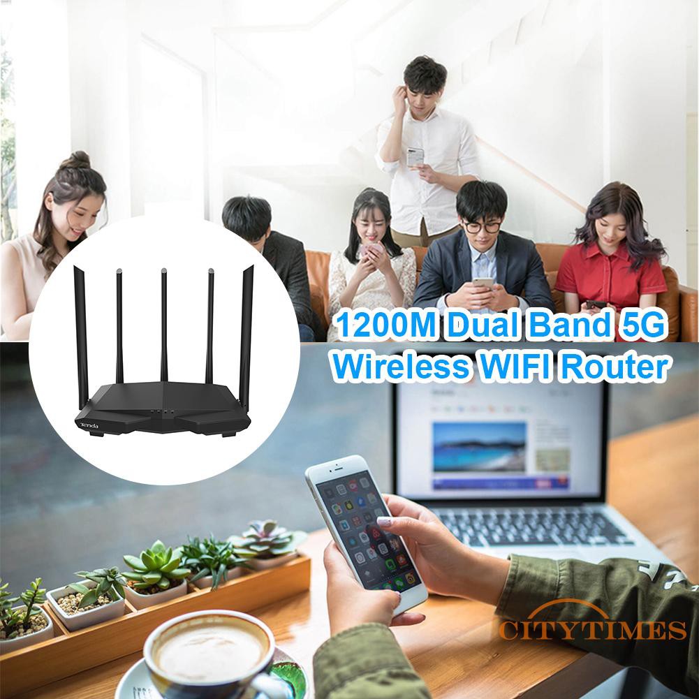 Thiết Bị Phát Wifi Ci Tenda Ac7 1200m 2.4 + 5ghz Có 5 Ăng Ten