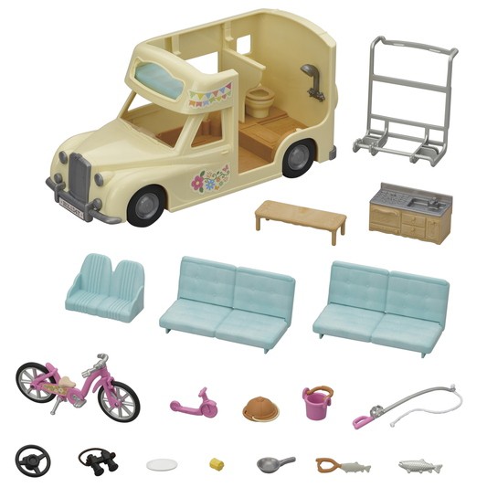 Đồ Chơi Sylvanian Families Xe Van Cắm Trại Gia Đình Family Campervan