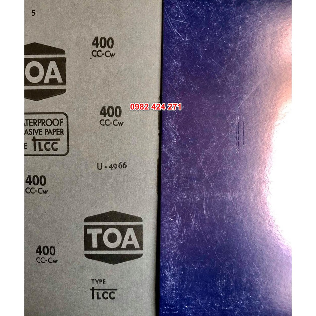 Xấp 100 tờ Giấy nhám tờ TOA đen LCC ( Made in ThaiLand) dùng trong môi trường nước, khô, dầu