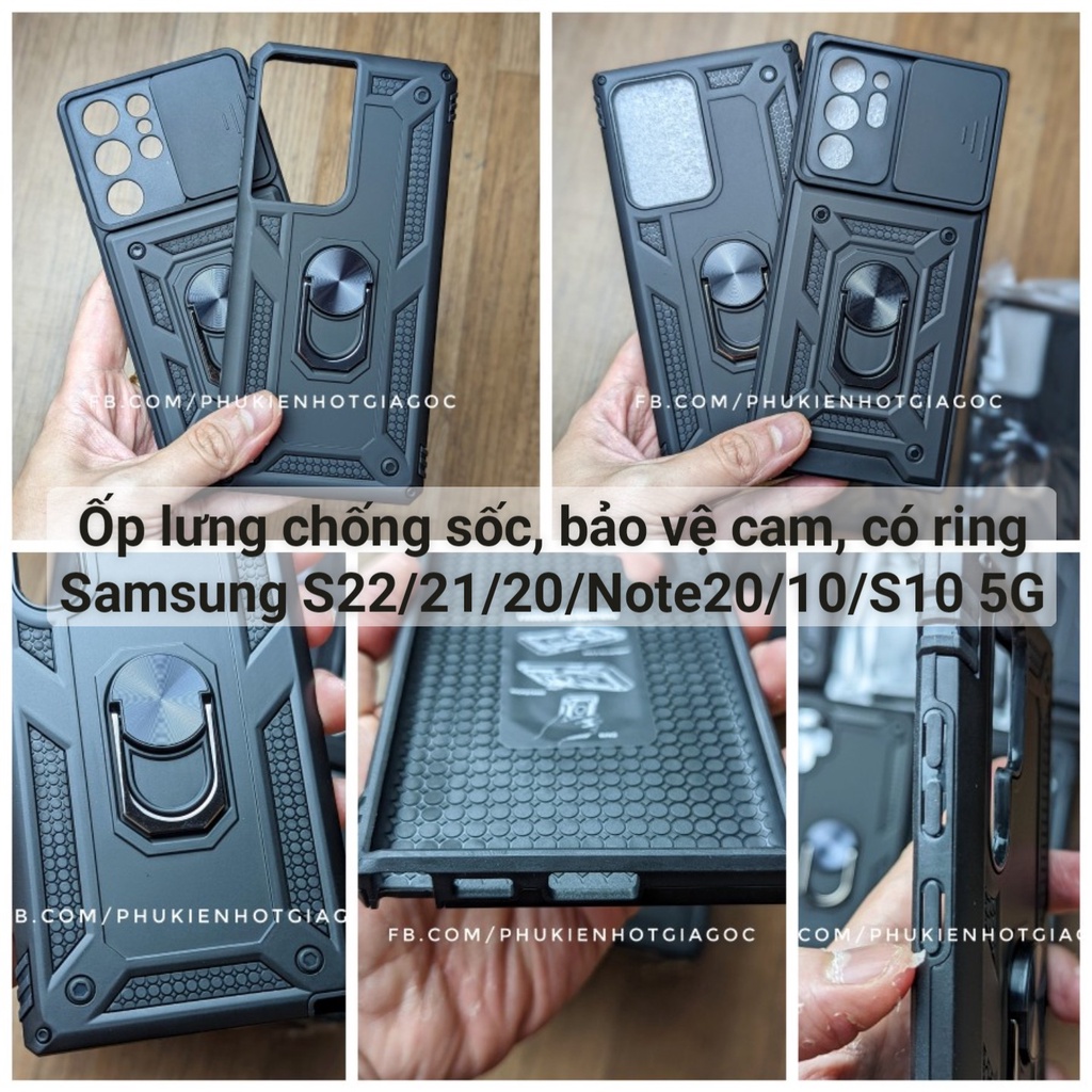 Case ốp lưng chống sốc bảo vệ cam , có ring Samsung S22 Ultra / S10 5G / S21 / S20 / Note 20 Ultra / Note 10 Plus