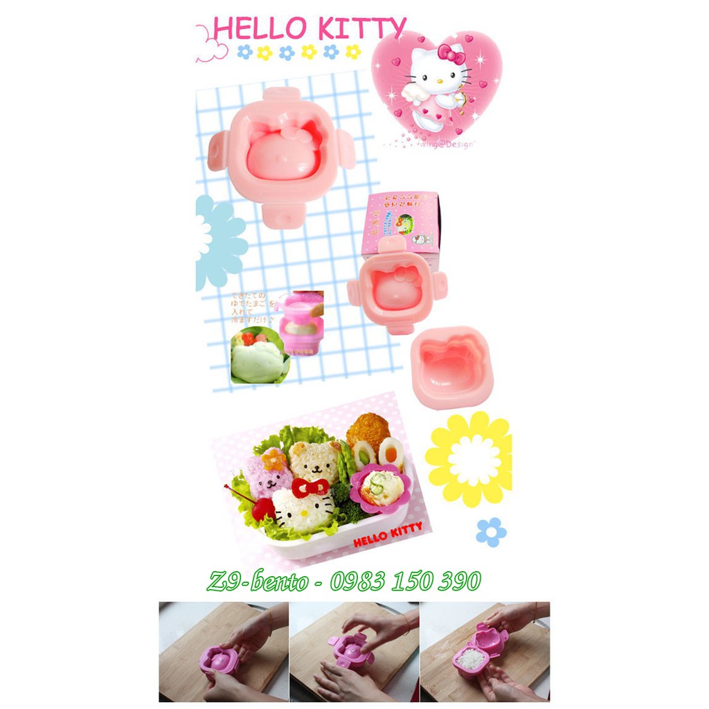 KHUÔN ÉP CƠM BENTO, ÉP TRỨNG LUỘC MÈO HELLO KITTY ĐƠN