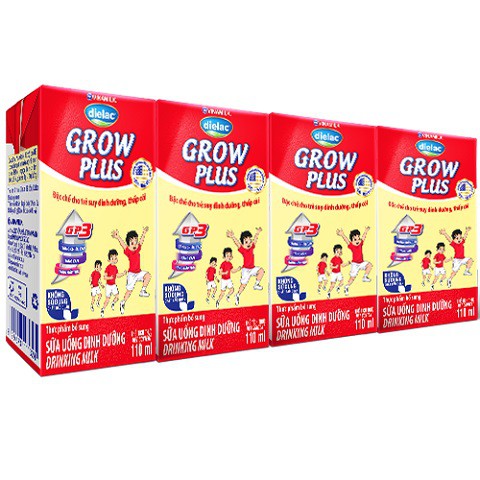 LỐC 4 HỘP SỮA DIELAC GROW PLUS ĐỎ 110ML