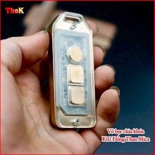 Vỏ bọc chìa khóa thông minh K02 honda ĐỒNG THAU-MICA,điều khiển xe máy từ xa - Bảo hành 5 năm K.MA Rise