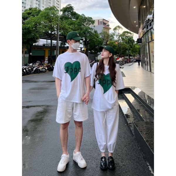 Áo Phông Oppa hình tim UNISEX