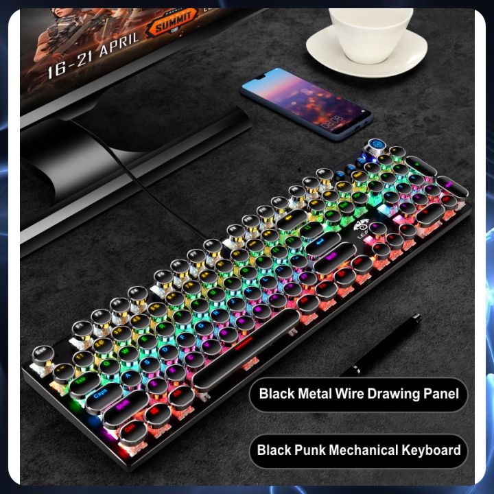 Bàn Phím Cơ Gaming Keycap Led HP GK400Y Nút Tròn Bàn Phím Máy Tính Laptop Có Dây Keyboard Chơi Game